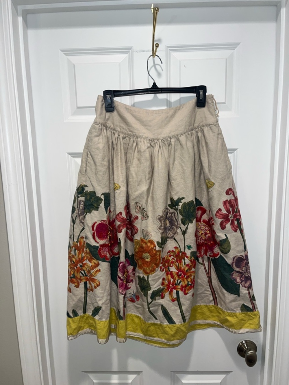Anthro Spring Meadow Rue last blooming skirt Anthropologie drop waist butterfly